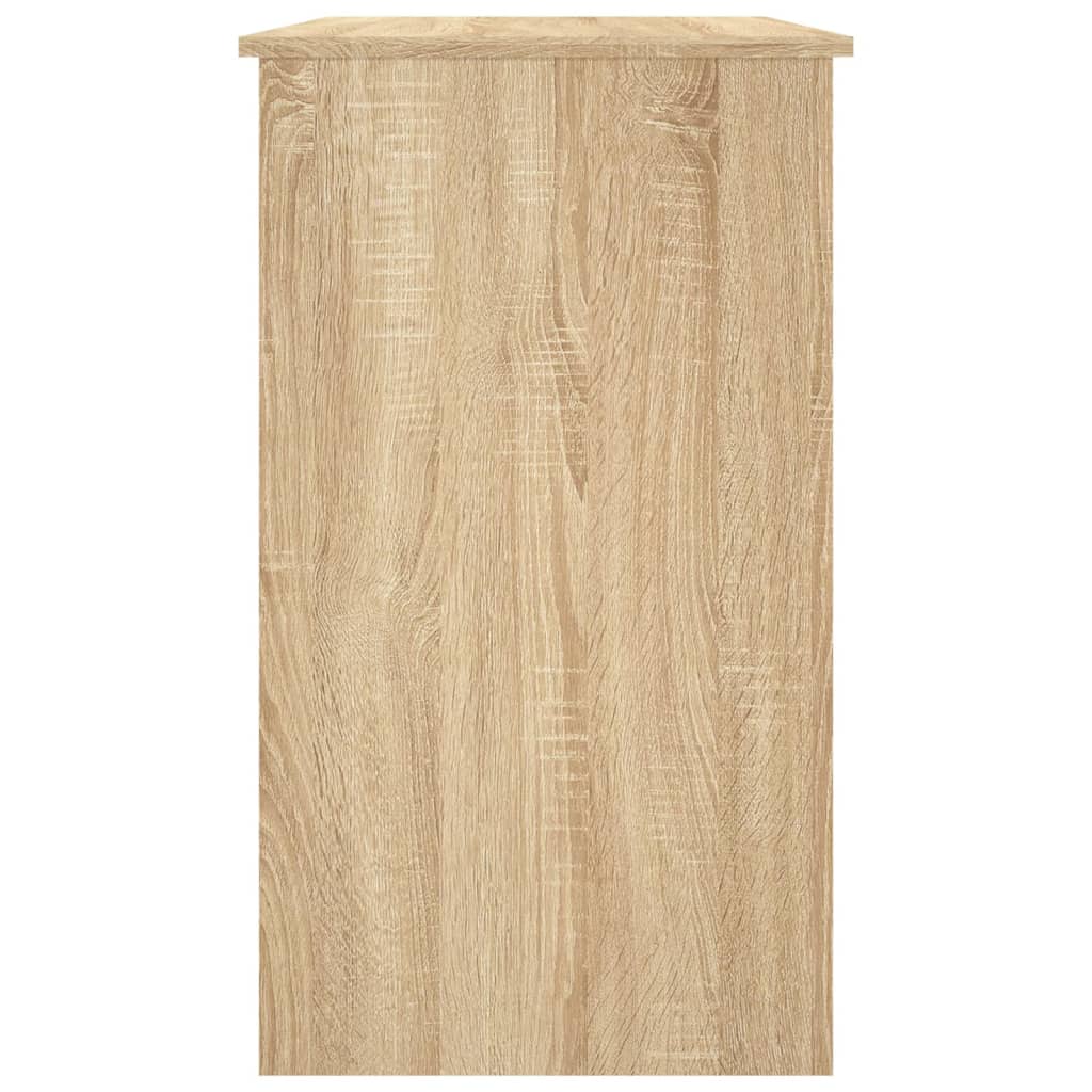vidaXL Escritorio madera contrachapada blanco roble Sonoma 90x45x76 cm