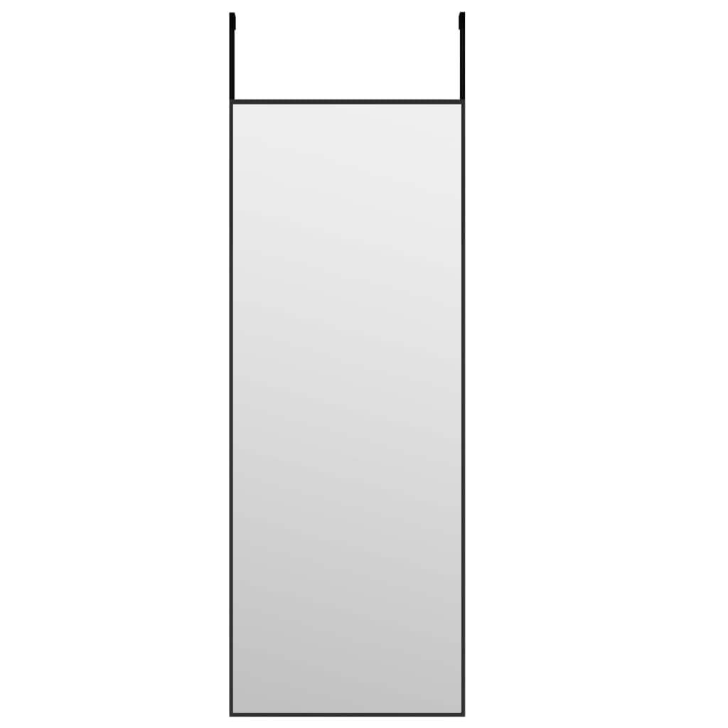 vidaXL Espejo de puerta cristal y aluminio negro 30x80 cm