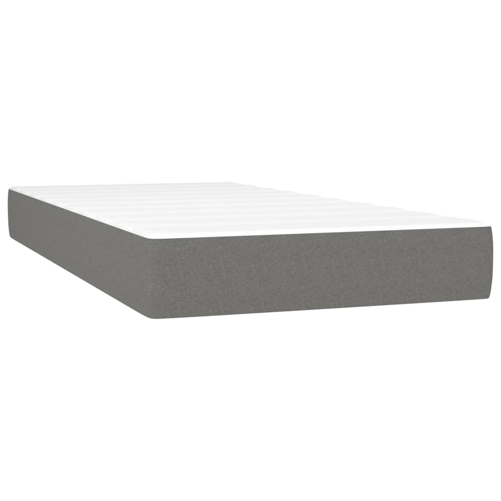 vidaXL Cama box spring con colchón tela gris oscuro 120x190 cm