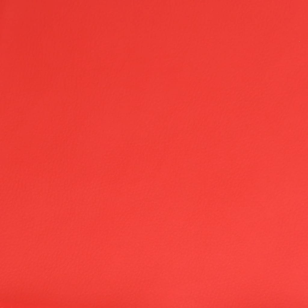 vidaXL Reposapiés de cuero sintético rojo 60x60x36 cm