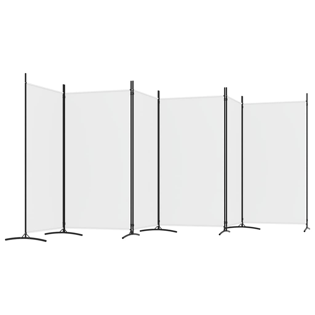 vidaXL Biombo divisor de 6 paneles de tela blanco 520x180 cm