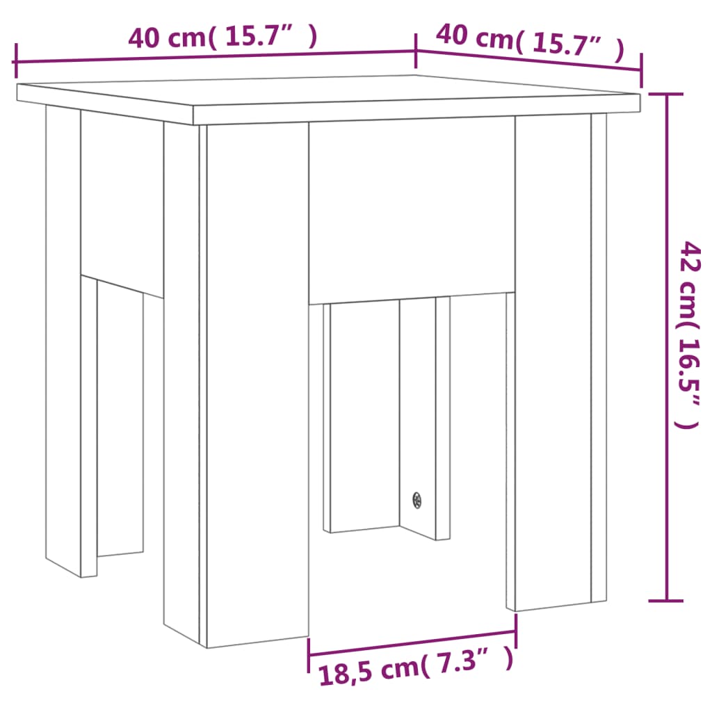vidaXL Mesa de centro madera de ingeniería blanca 40x40x42 cm
