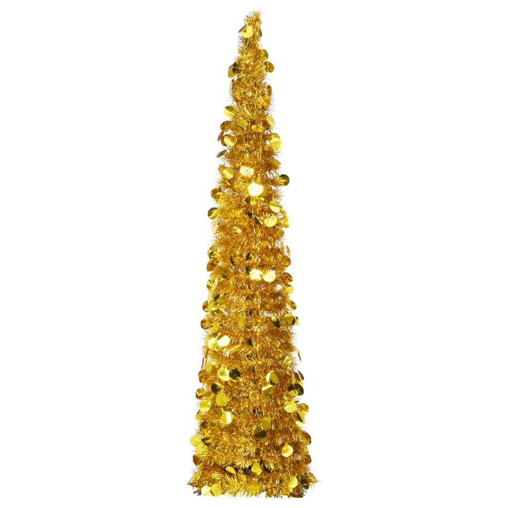 vidaXL Árbol de Navidad artificial plegable PET dorado 150 cm