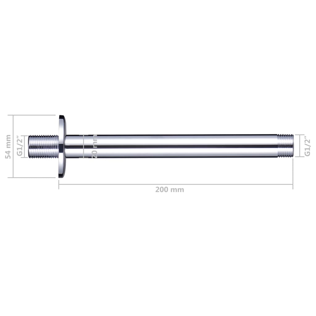 vidaXL Barra de soporte de ducha redonda acero inox 201 plateado 20 cm