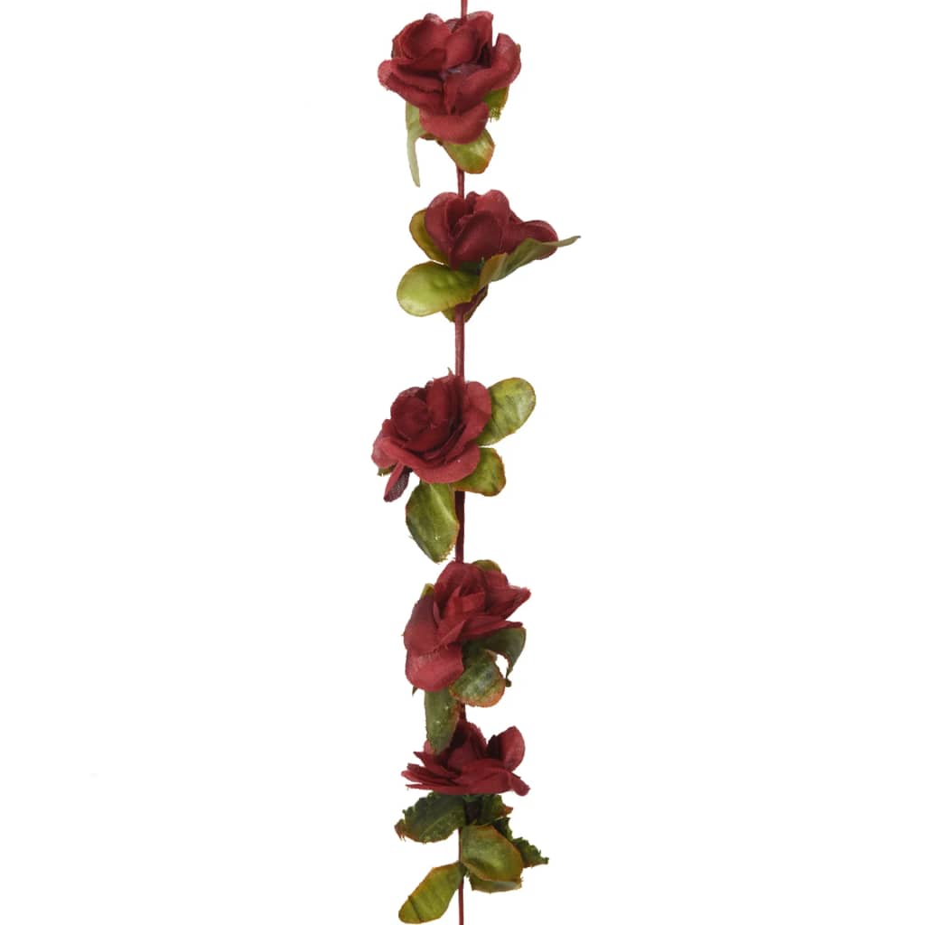 vidaXL Guirnaldas de flores artificiales 6 uds rojo tinto 250 cm