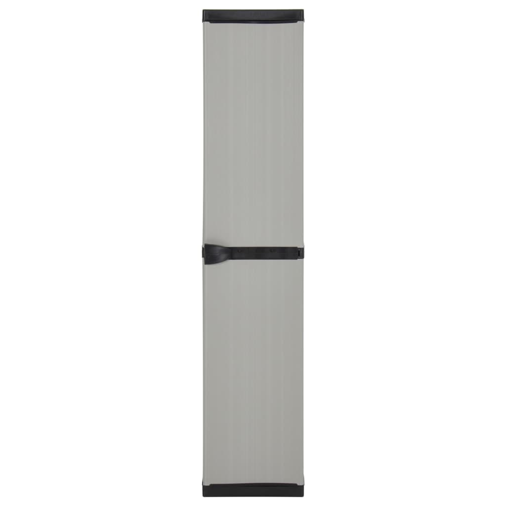 vidaXL Armario de jardín con 3 estantes gris y negro 34x40x168 cm