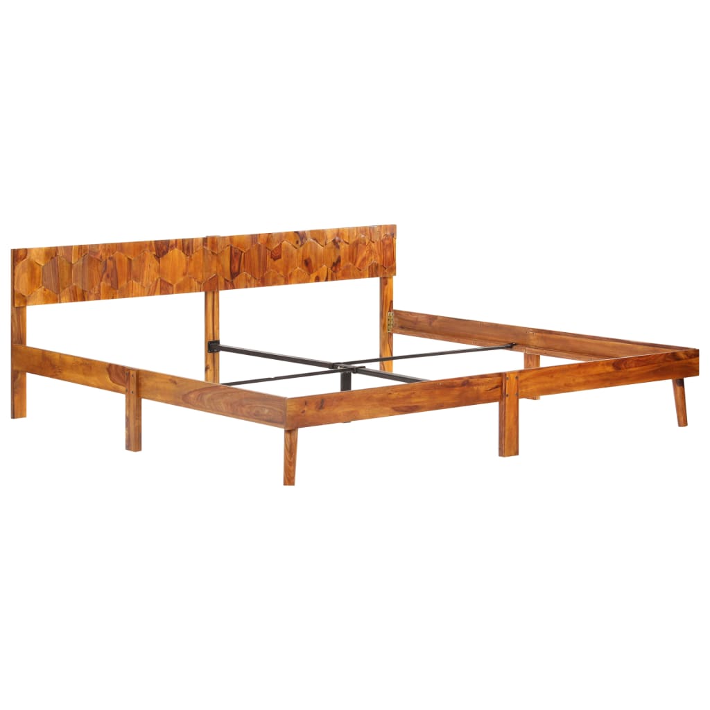 vidaXL Estructura de cama de madera maciza de sheesham 200x200 cm