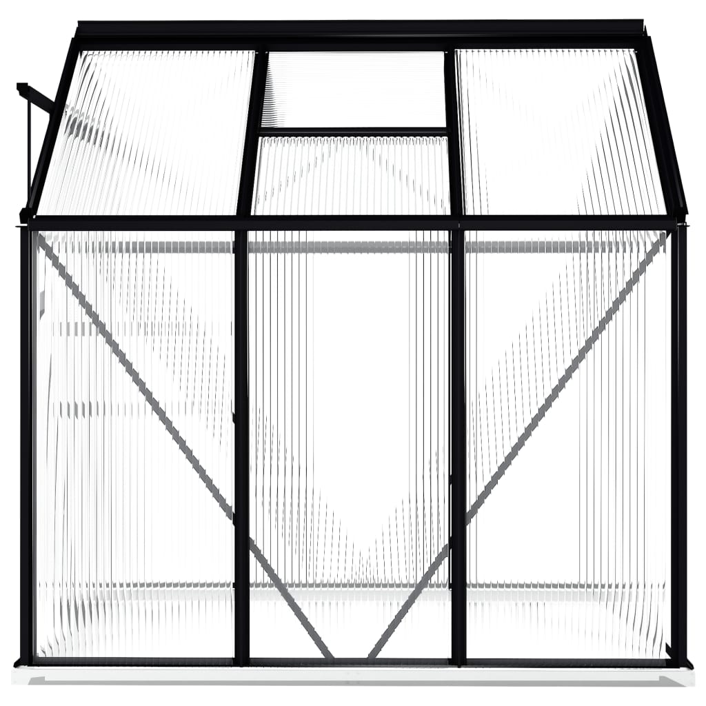vidaXL Invernadero con estructura base aluminio gris antracita 3,61 m²