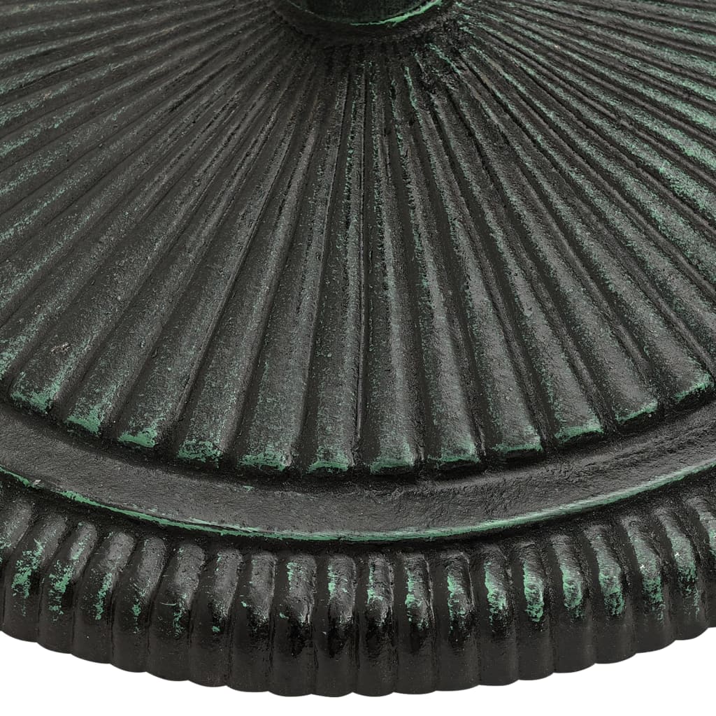 vidaXL Base de sombrilla de hierro fundido verde 45x45x30 cm