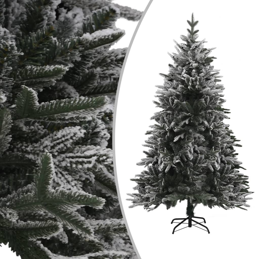 vidaXL Árbol de Navidad artificial con LEDs y nieve PVC&PE 180 cm
