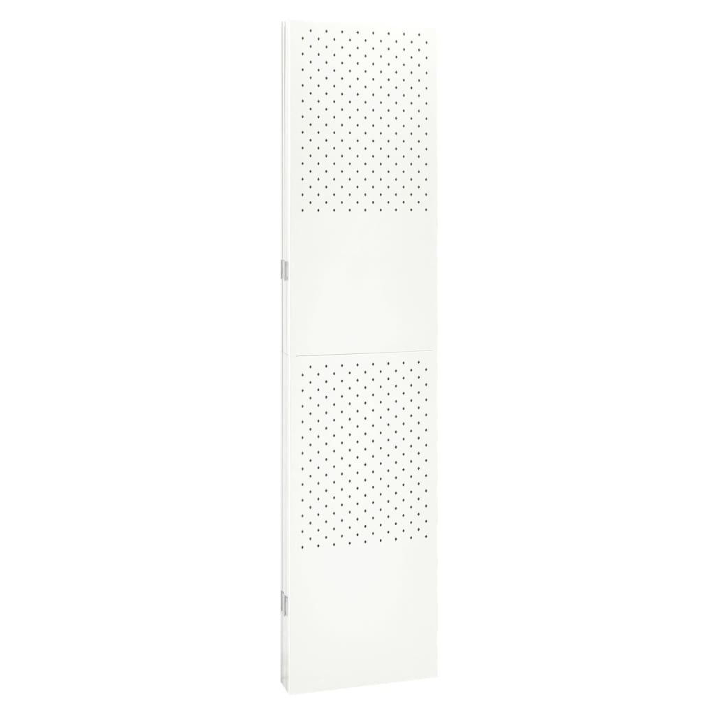 vidaXL Biombos divisores de 4 paneles 2 uds blanco acero 160x180 cm