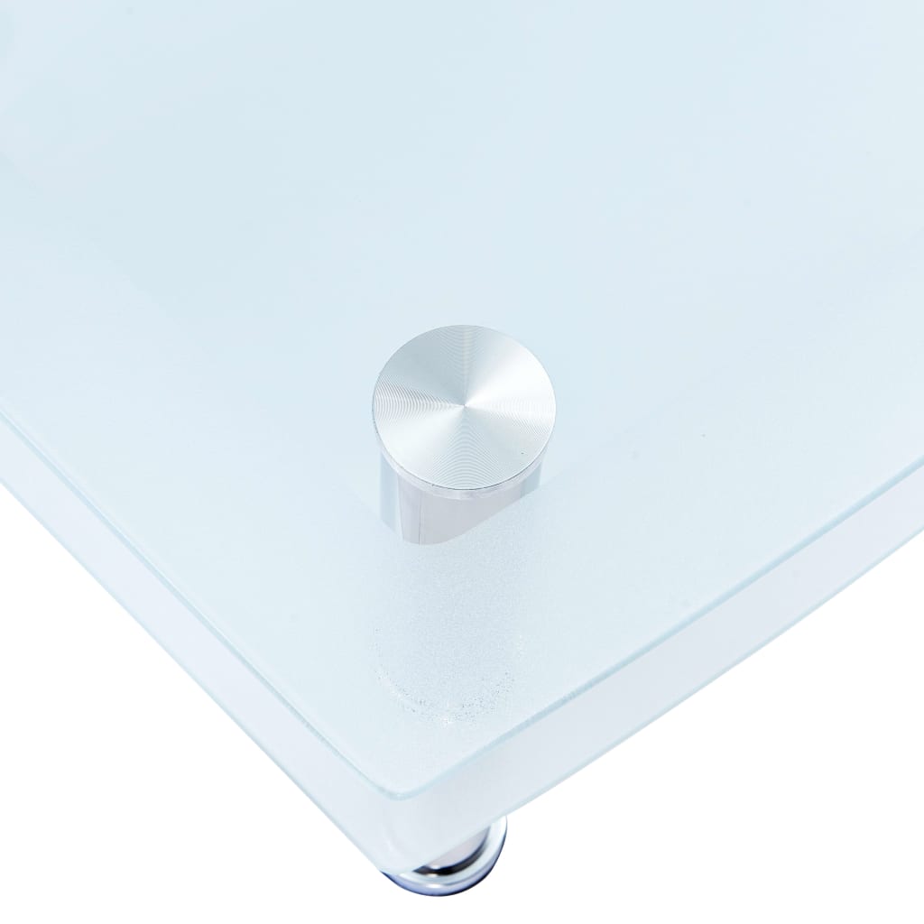 vidaXL Mesa de centro de vidrio templado blanca 100x60x42 cm