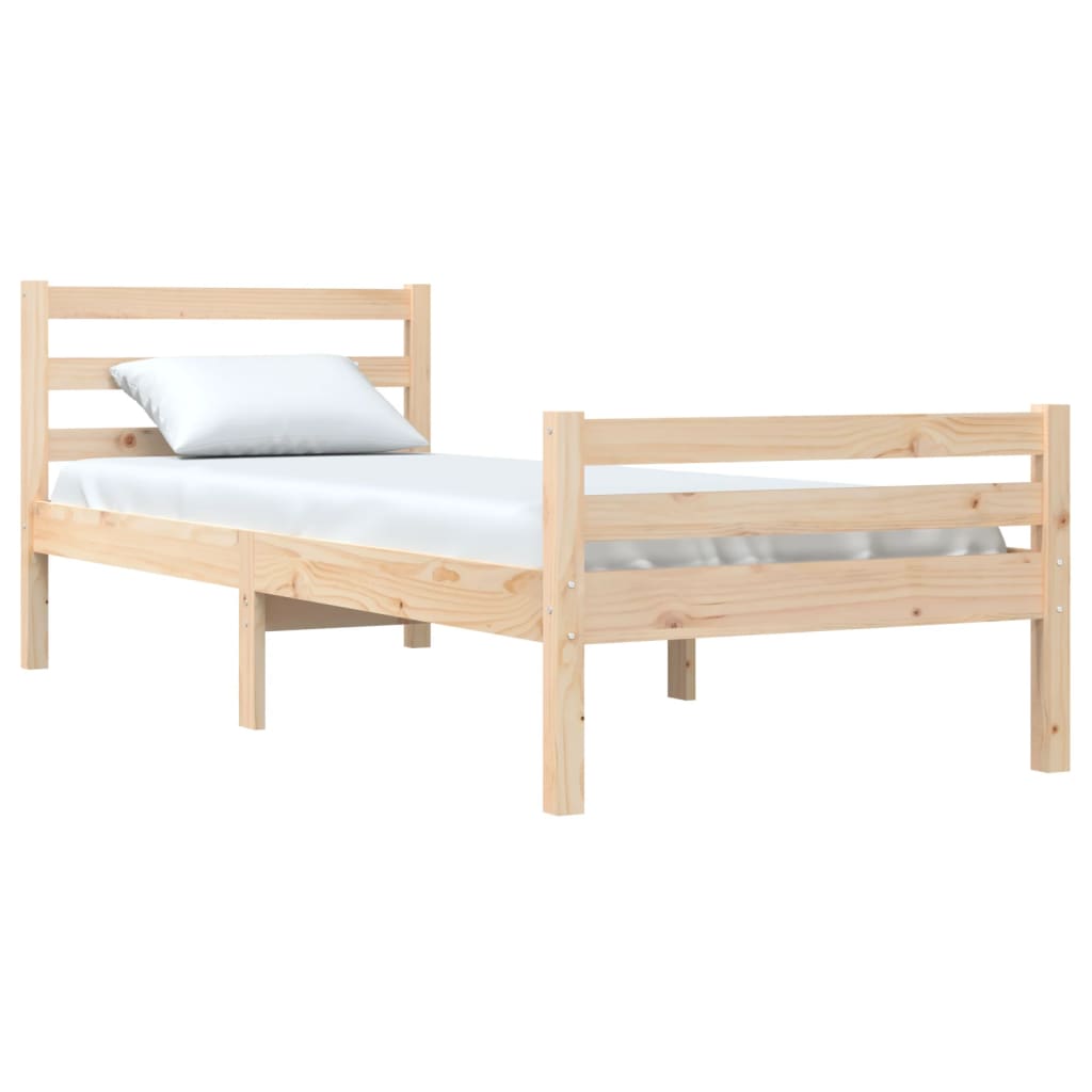 vidaXL Estructura de cama madera maciza 100x200 cm