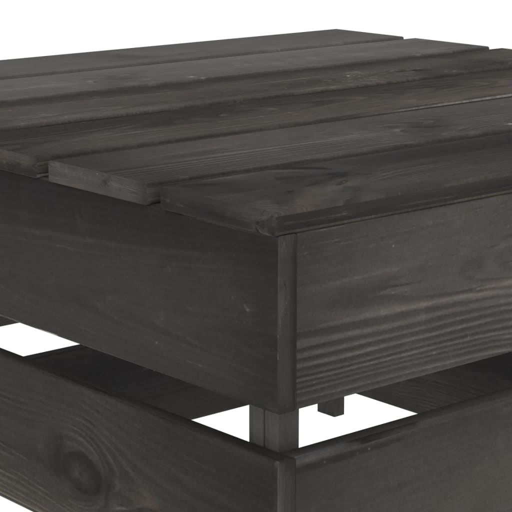 vidaXL Set de muebles de jardín 12 pzas madera de pino impregnada gris