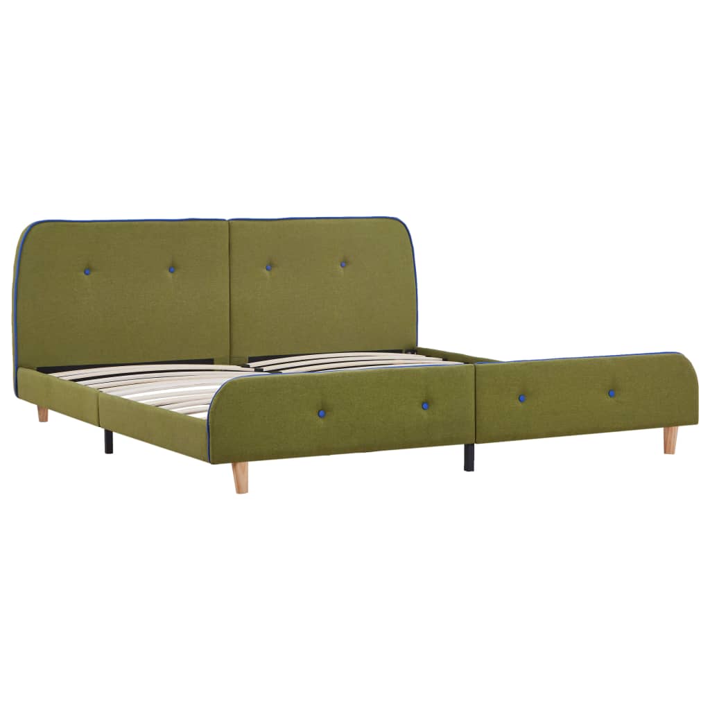 vidaXL Estructura de cama de tela verde 180x200 cm