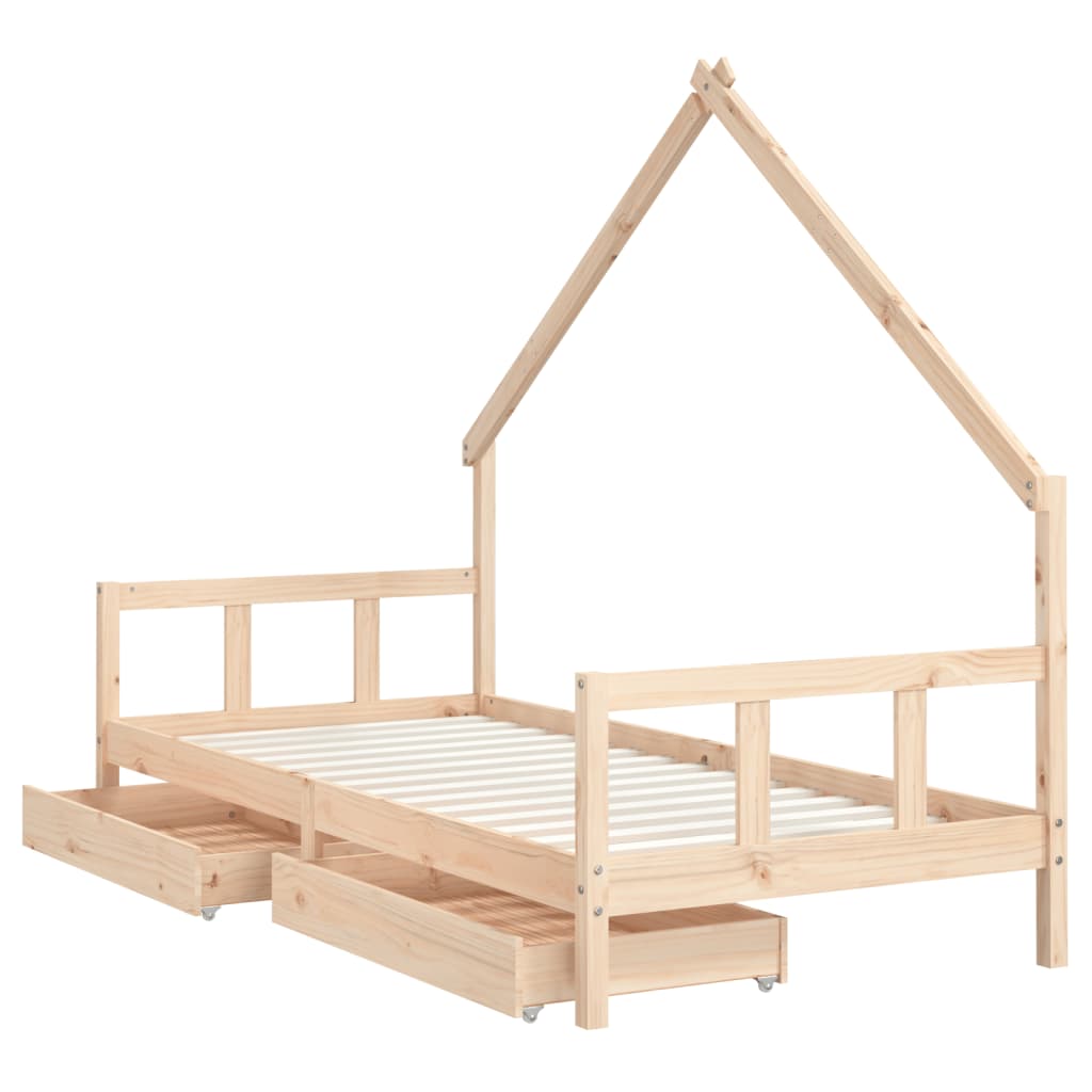 vidaXL Estructura de cama infantil con cajones madera pino 90x190 cm