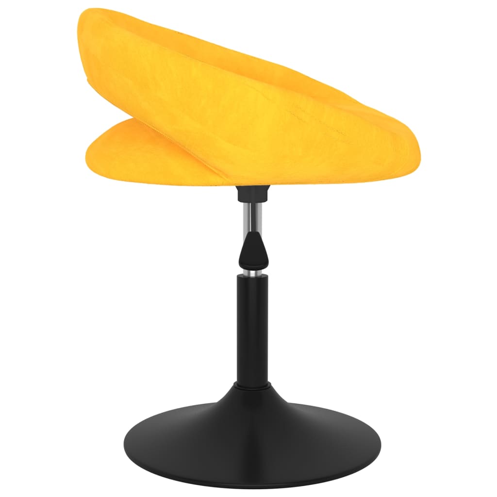 vidaXL Silla de comedor giratoria de terciopelo amarillo mostaza