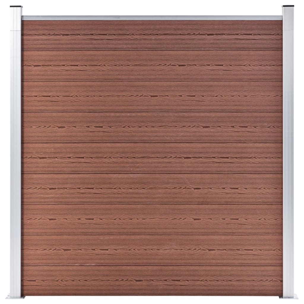 vidaXL Set de valla 6 cuadradas + 1 oblicua WPC marrón 1138x186 cm