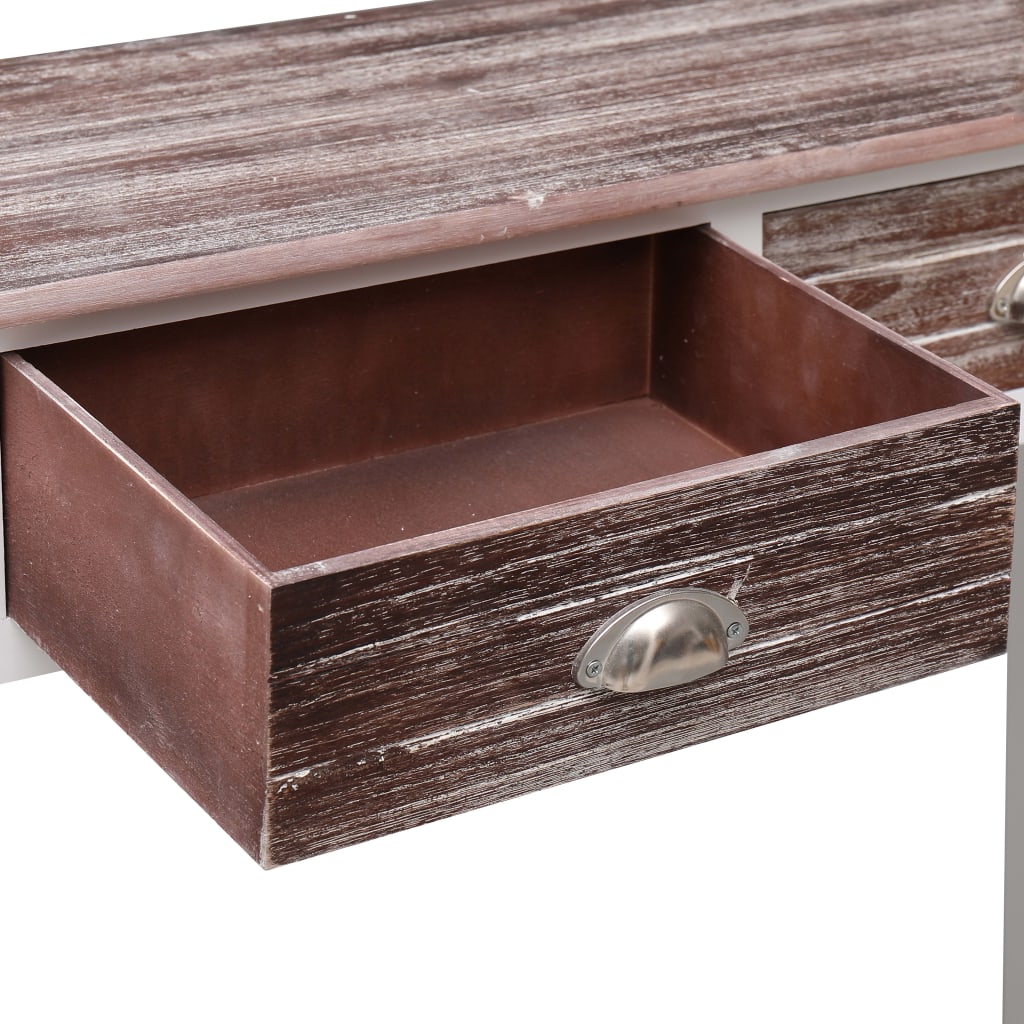 vidaXL Mesa consola de madera marrón 90x30x77 cm