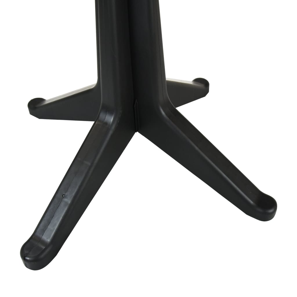 vidaXL Set de mesa y sillas de jardín 3 pzas ratán plástico antracita
