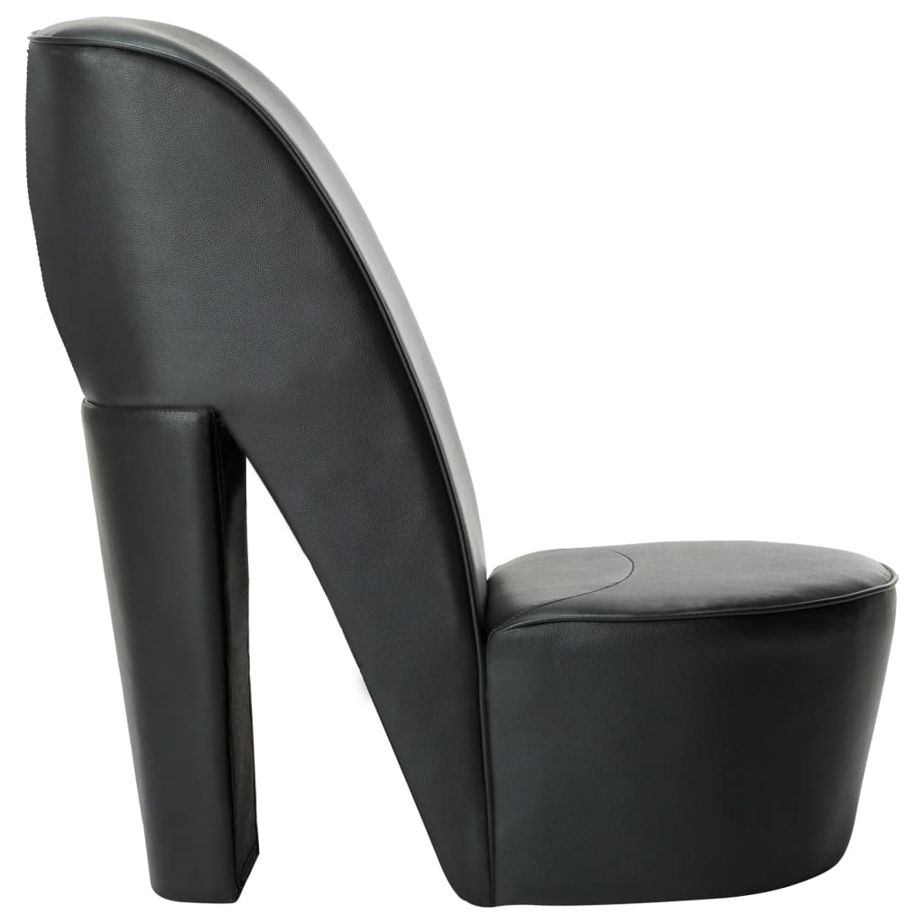 vidaXL Sillón con forma de zapato de tacón cuero sintético negro