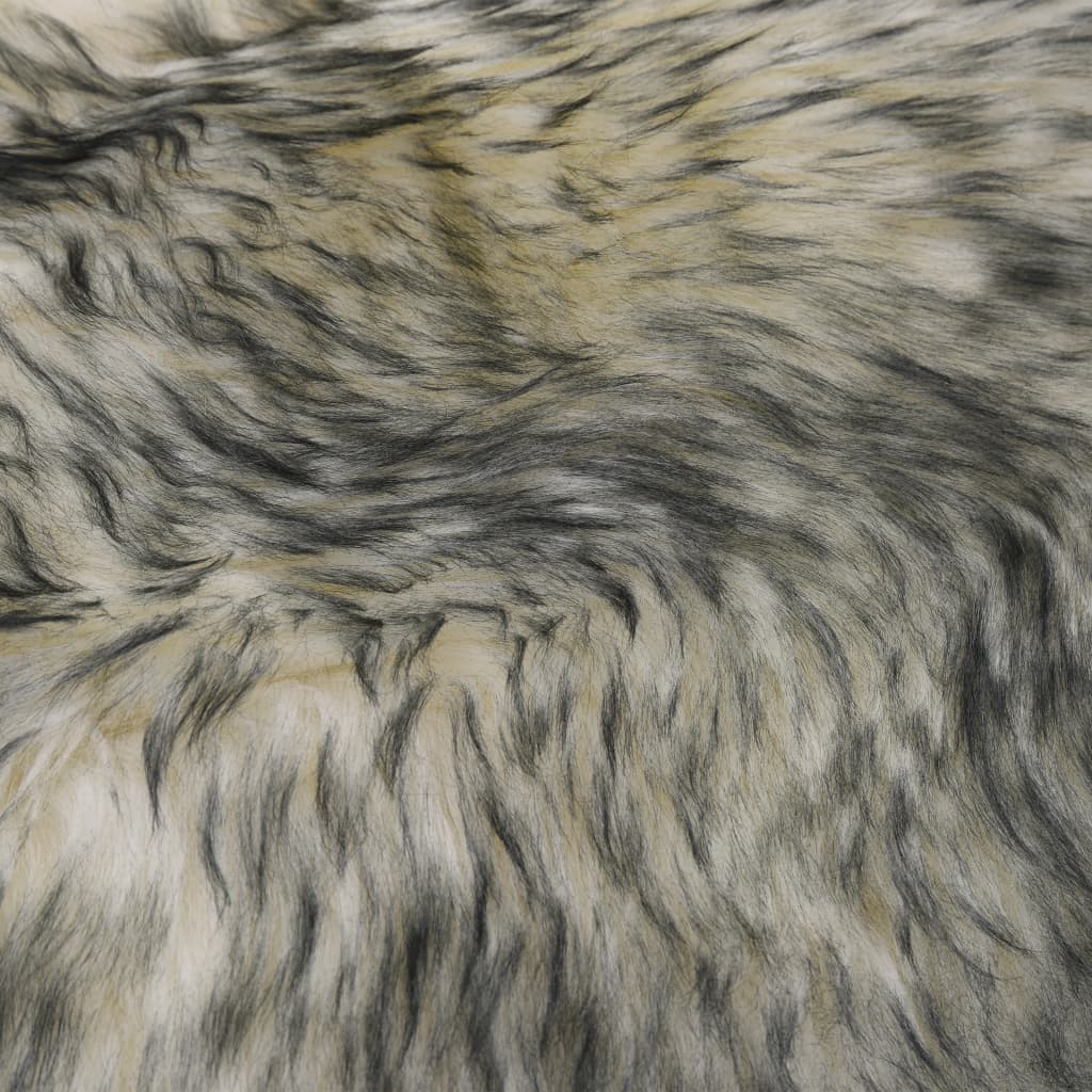 vidaXL Alfombra de piel de oveja mezcla de gris oscuro 60x180 cm
