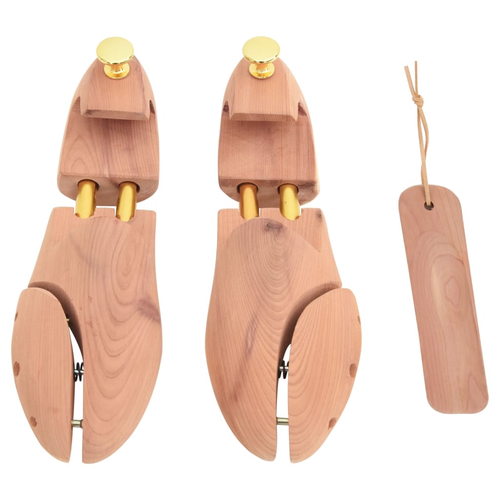 vidaXL Estirador de zapatos con calzador EU 36-37 madera maciza cedro