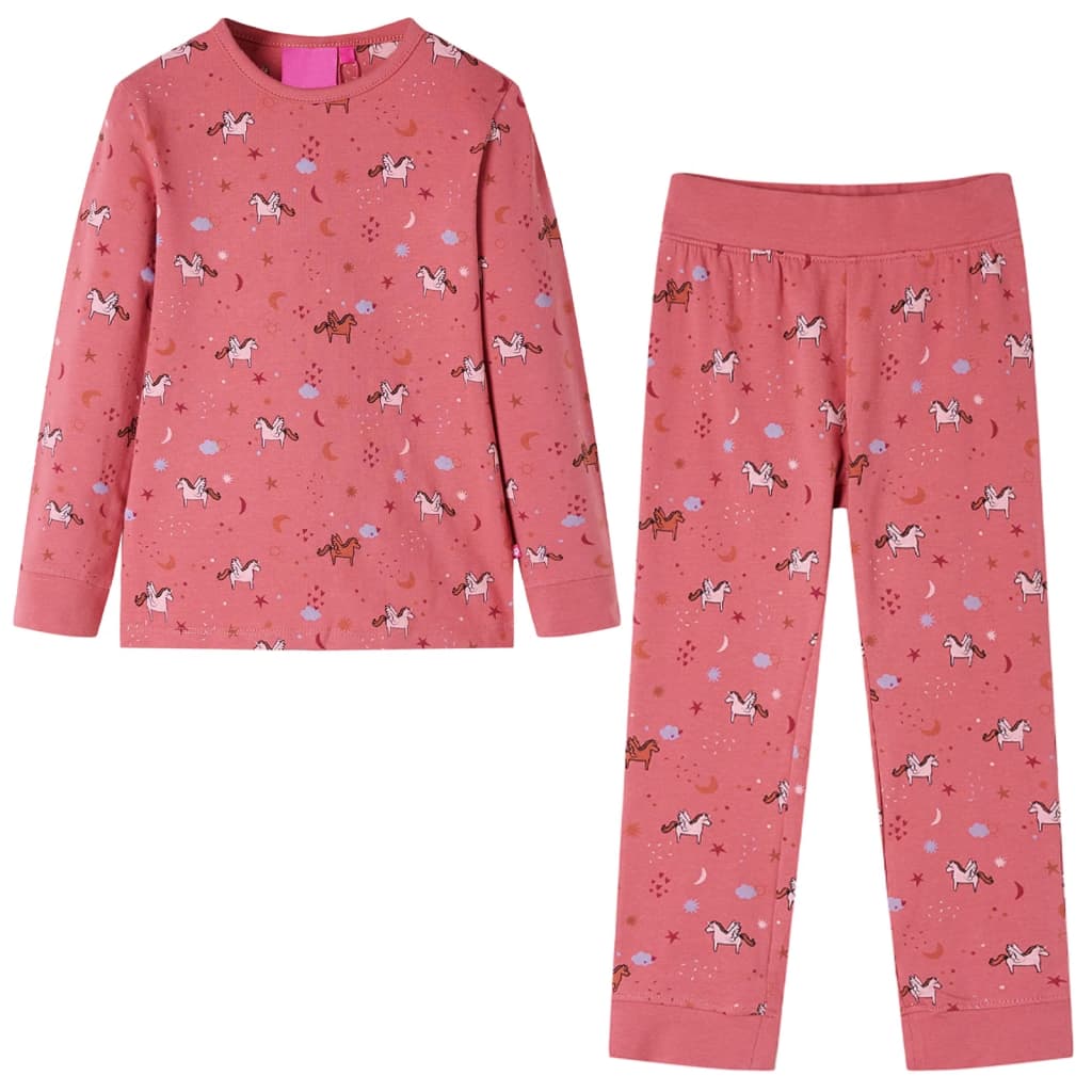 Pijama infantil de manga larga rosa 104
