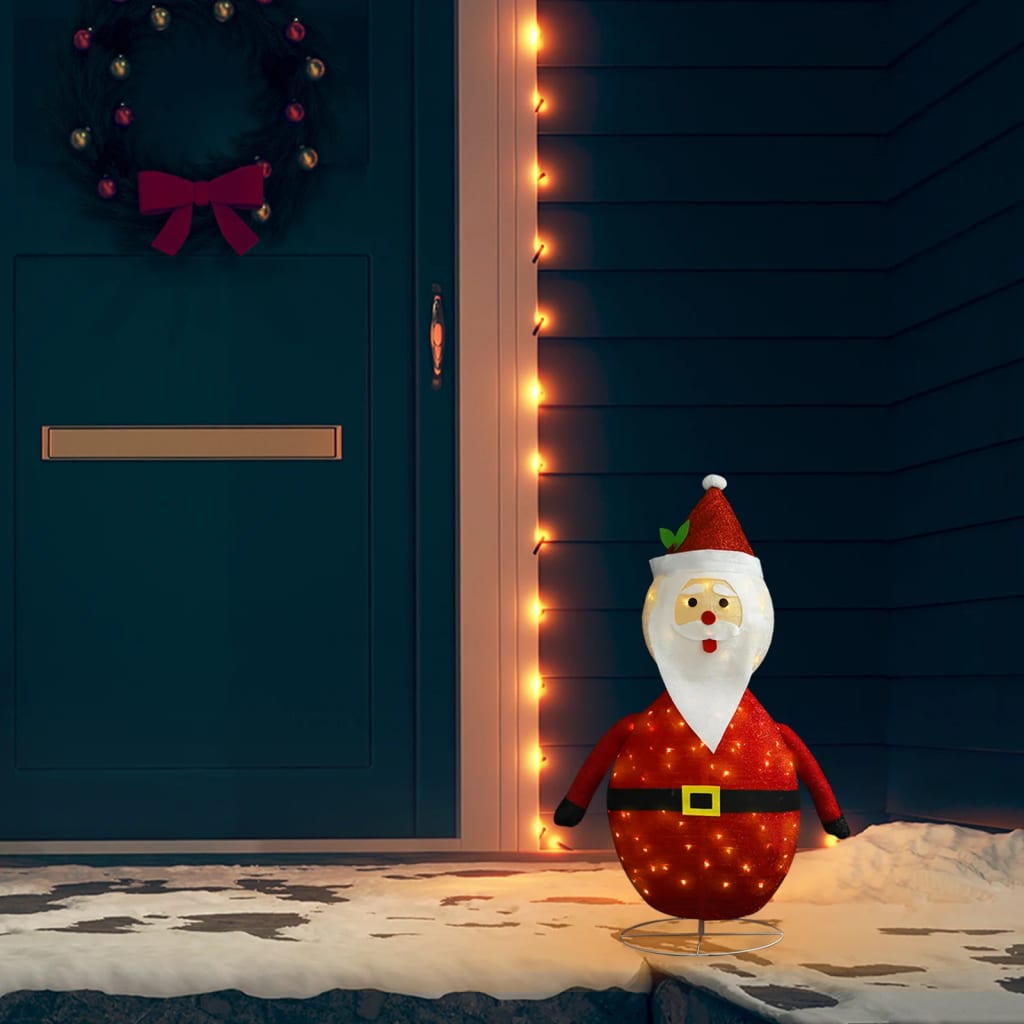 vidaXL Papá Noel de Navidad decorativo con LED tela lujosa 60 cm