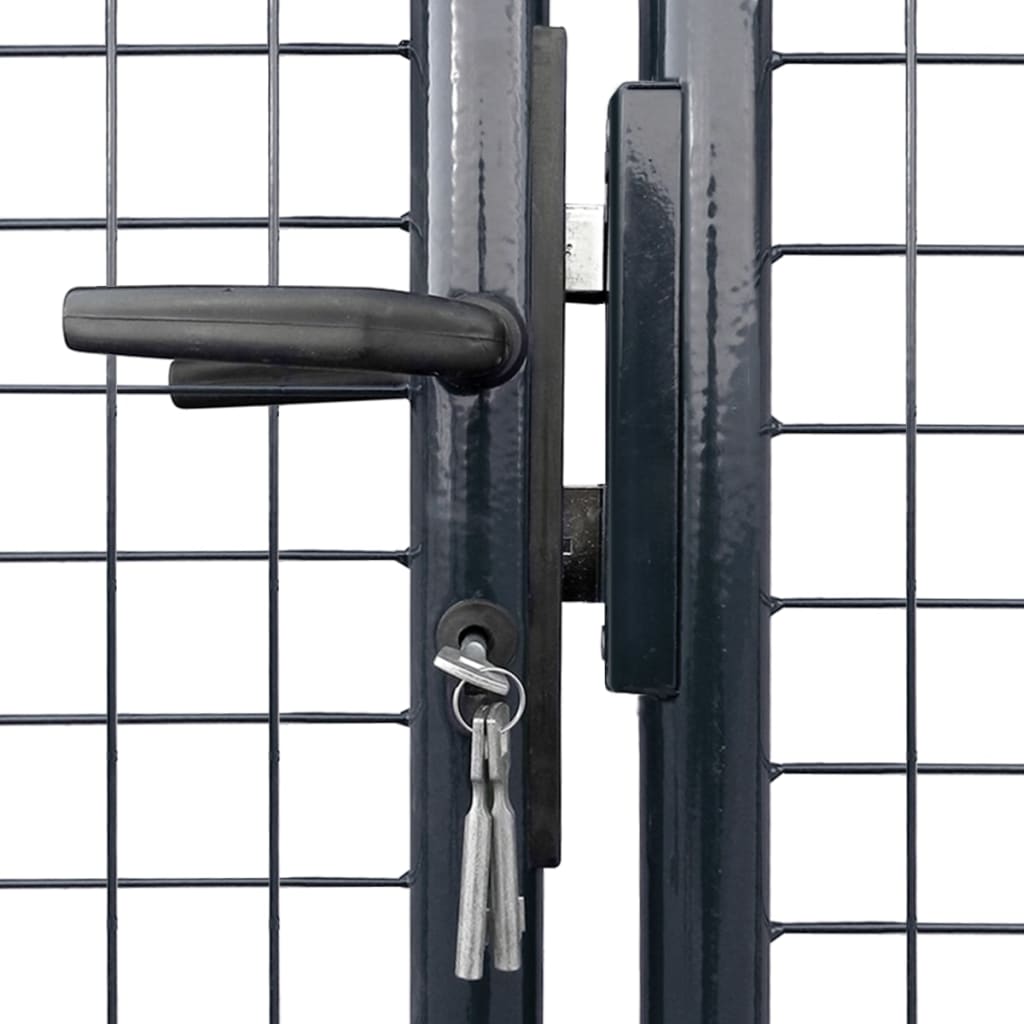 vidaXL Puerta de malla de jardín acero galvanizado gris 289x75 cm