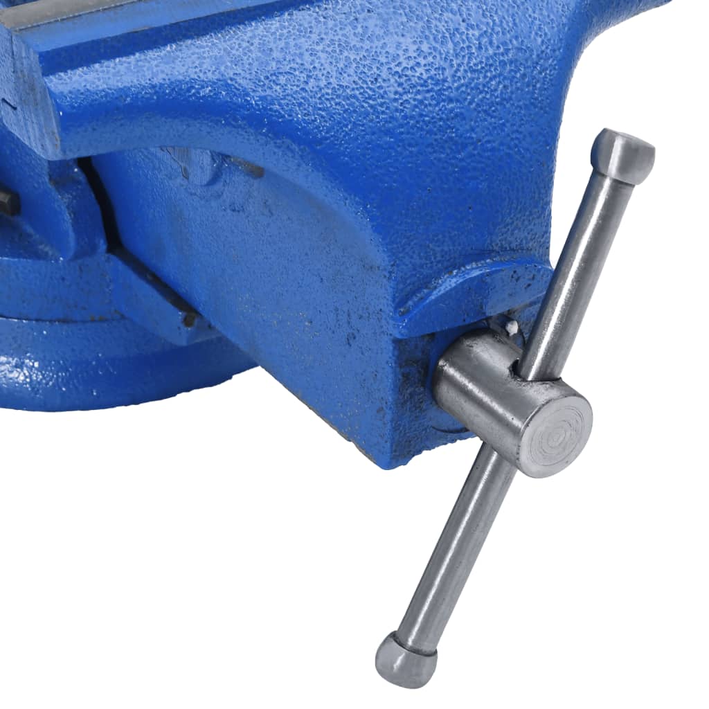 vidaXL Tornillo de banco hierro fundido azul 125 mm