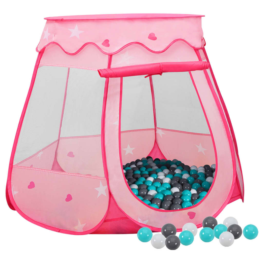 vidaXL Tienda de juegos para niños con 250 bolas rosa 102x102x82 cm