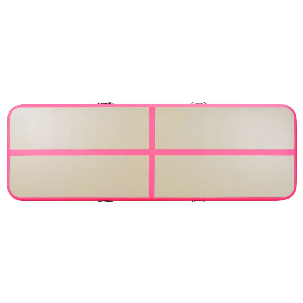 vidaXL Esterilla inflable de gimnasia con bomba 700x100x10 cm PVC rosa