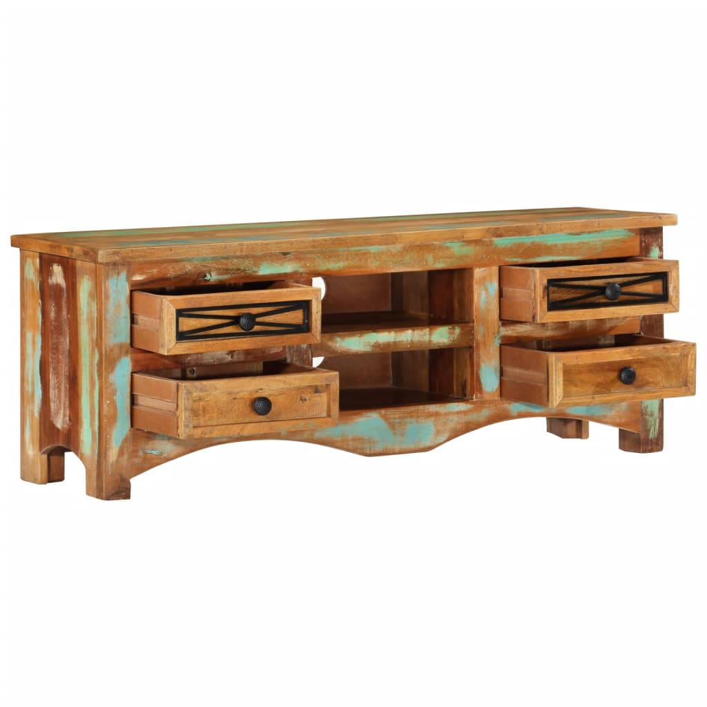 vidaXL Mueble de TV madera maciza reciclada 110x30x40 cm