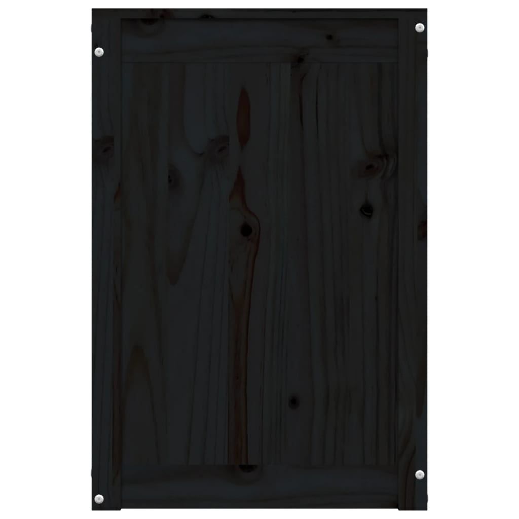 vidaXL Baúl para la colada madera maciza de pino negro 44x44x66 cm