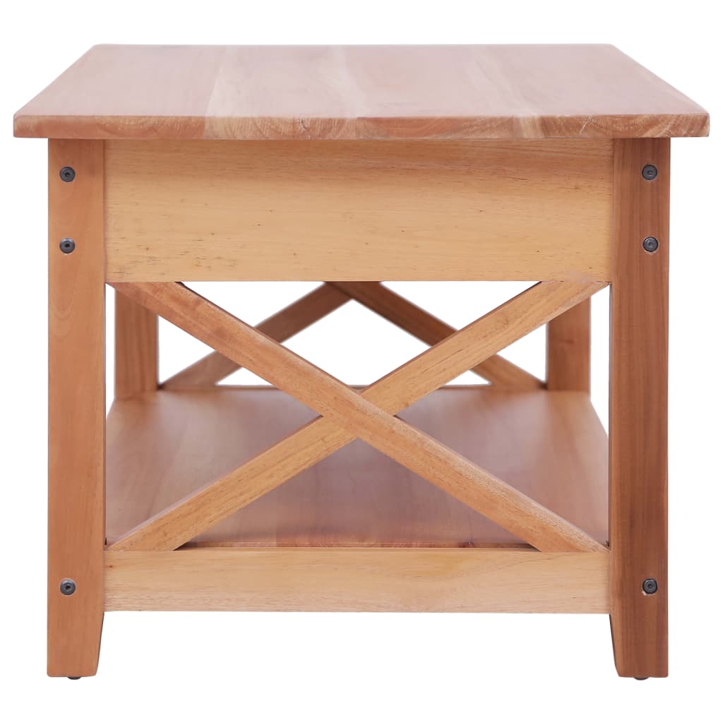 vidaXL Mesa de centro de madera maciza de caoba 100x55x46 cm