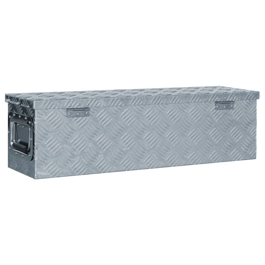 vidaXL Caja de aluminio 80,5x22x22 cm plateada
