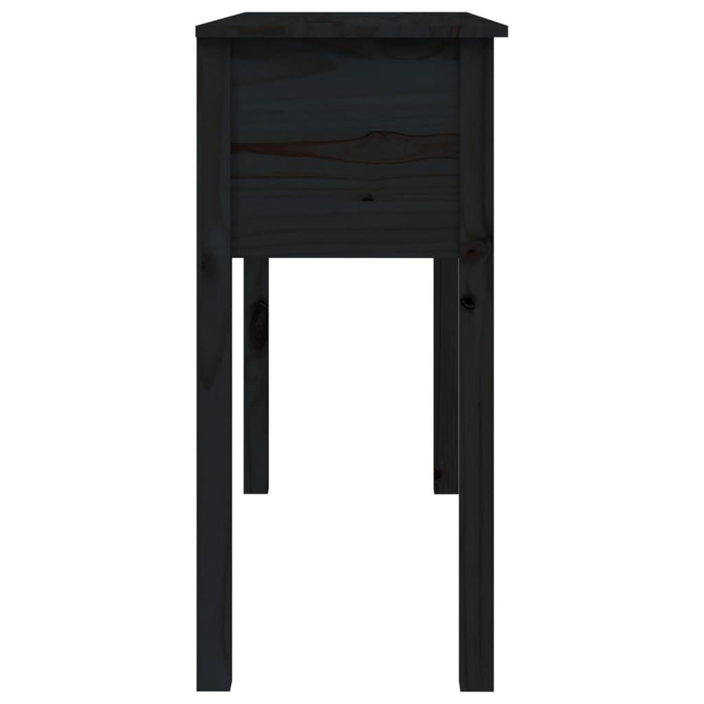 vidaXL Mesa consola de madera maciza de pino negra 100x35x75 cm