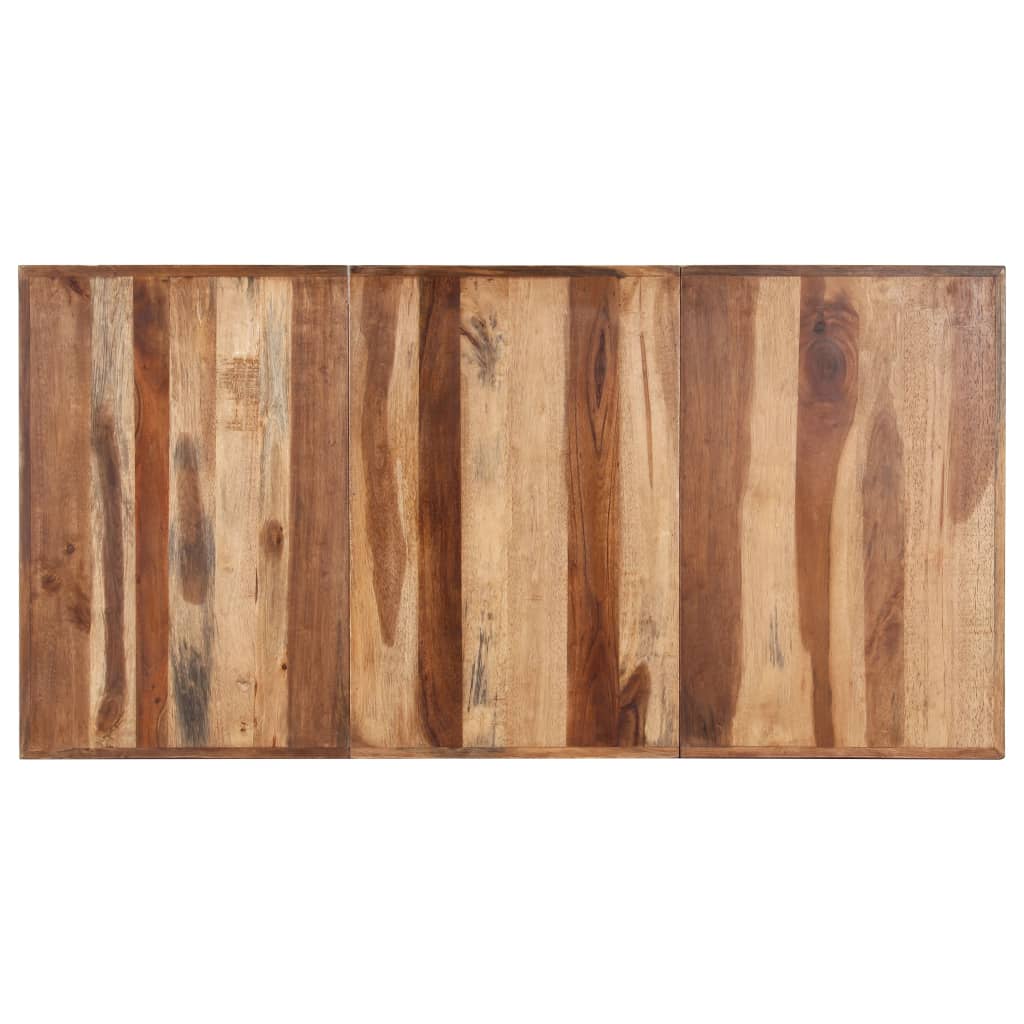 vidaXL Mesa de comedor madera maciza con acabado sheesham 160x80x75 cm