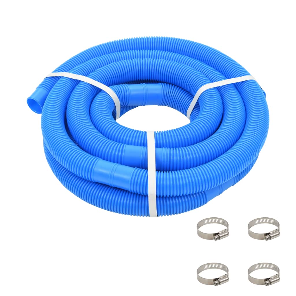 vidaXL Manguera de piscina con abrazaderas azul 38 mm 6 m