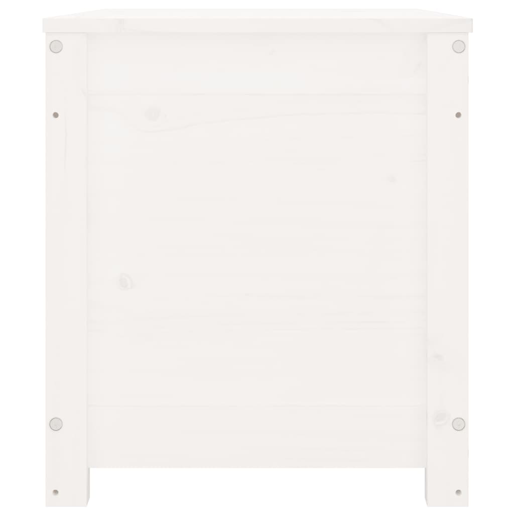vidaXL Caja de almacenaje madera maciza de pino blanco 80x40x45,5 cm