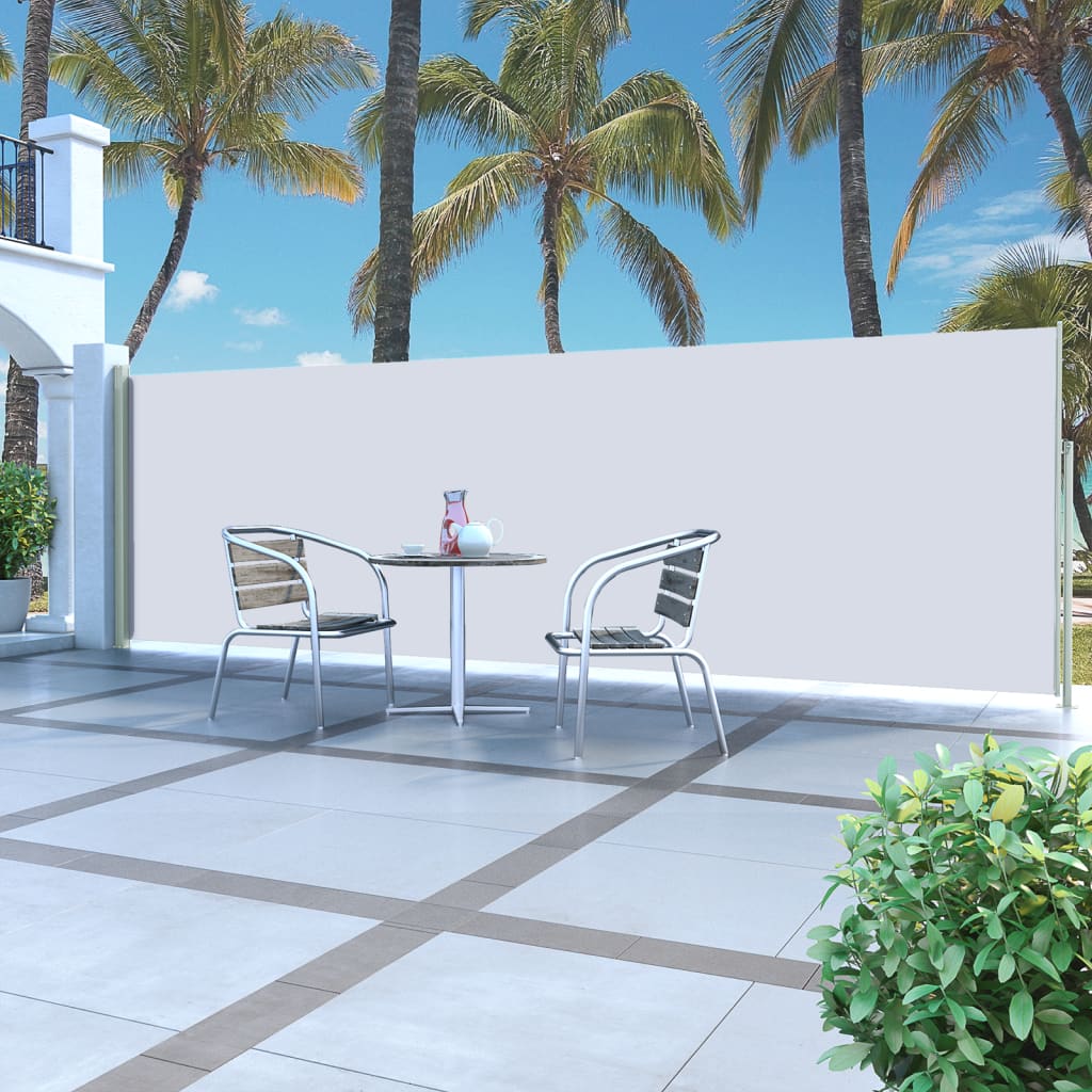 vidaXL Toldo lateral retráctil para patio crema 160x500 cm