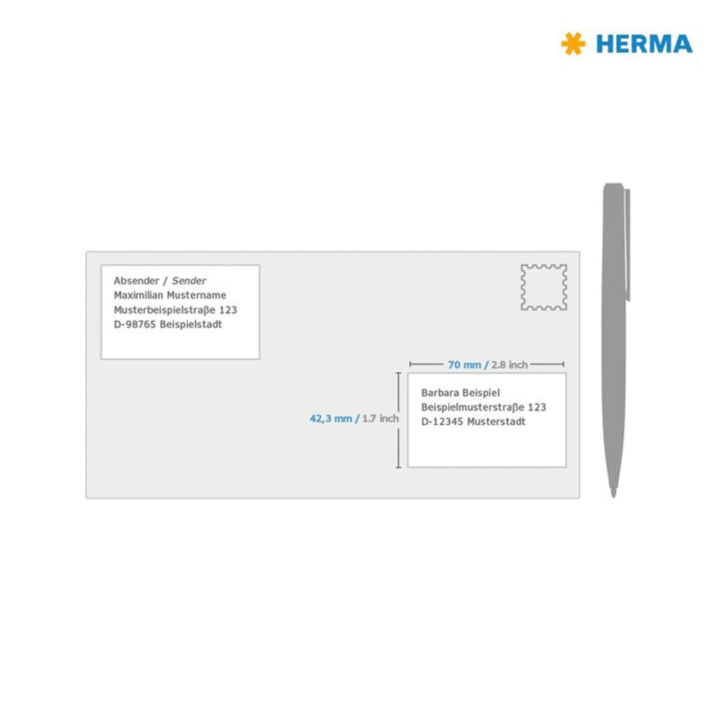 HERMA Etiquetas permanentes PREMIUM 100 hojas A4 70x42,3 mm