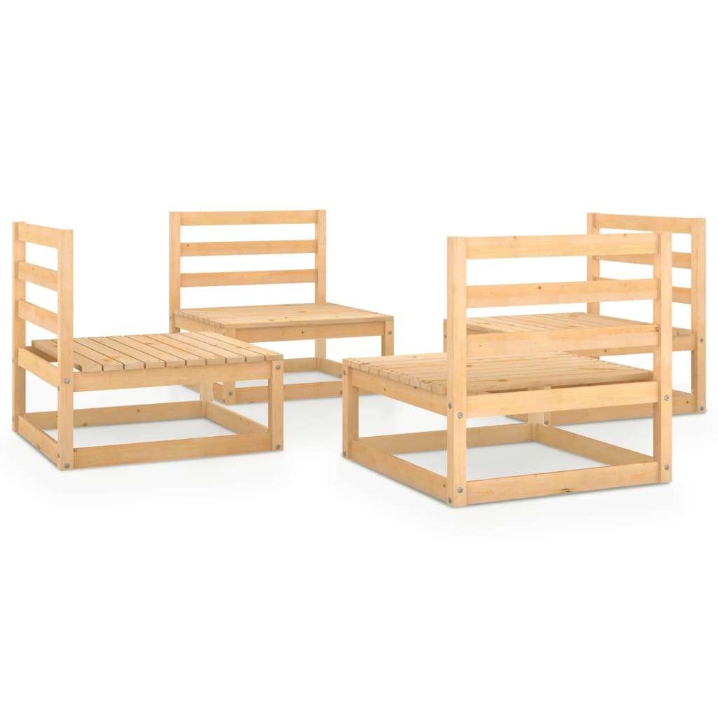vidaXL Juego de muebles de jardín 4 piezas madera pino maciza