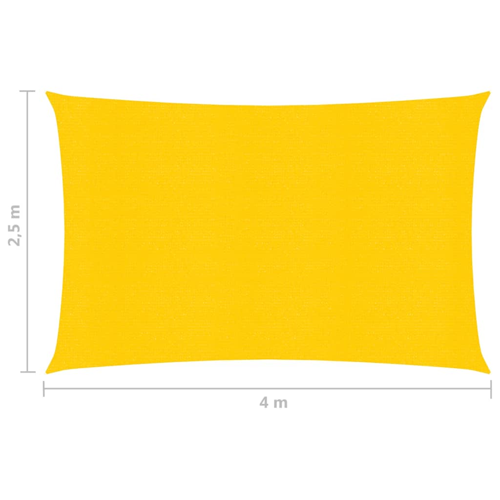 vidaXL Toldo de vela HDPE amarrilo 160 g/m² 2,5x4 m