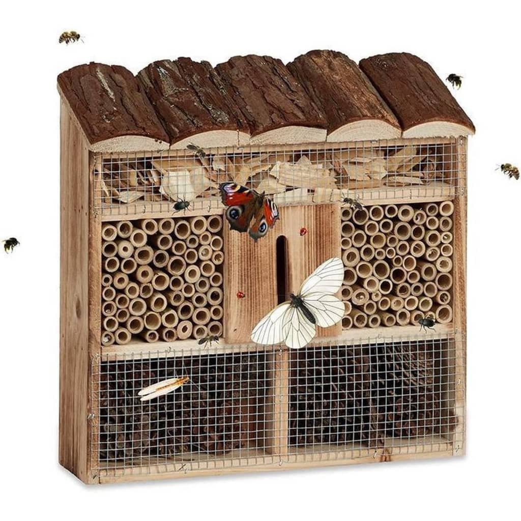 HI Caseta para insectos madera natural 30x9,5x30 cm
