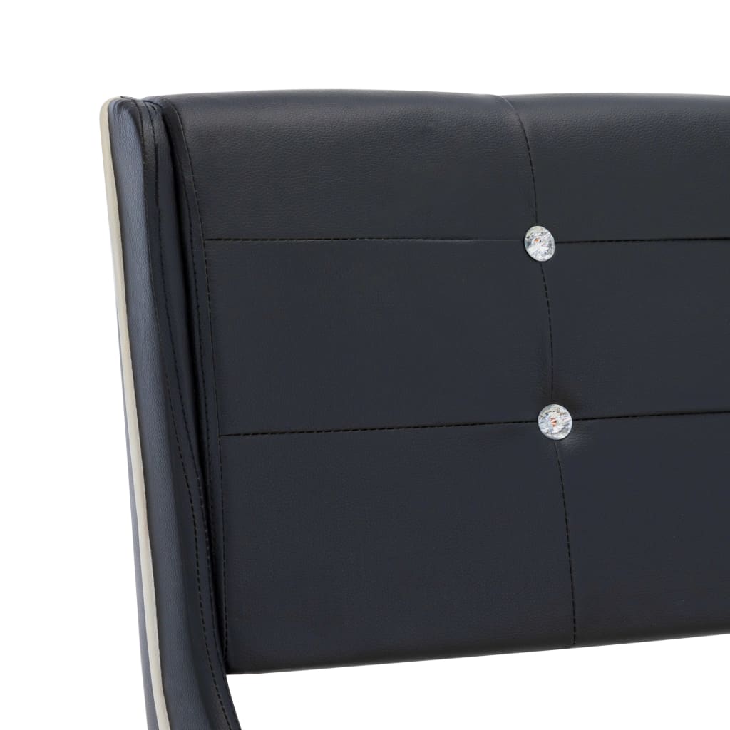 vidaXL Cama con colchón viscoelástico cuero sintético negro 160x200cm