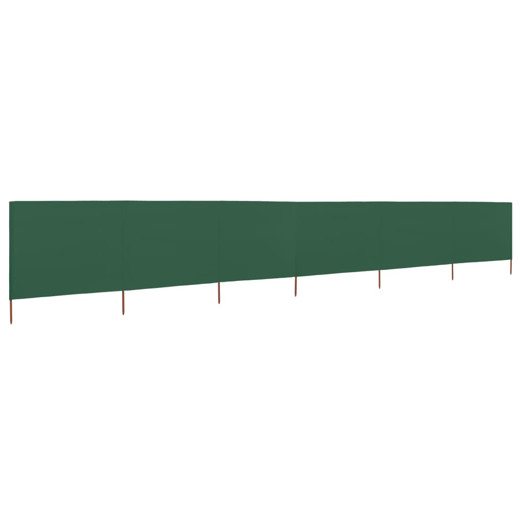 vidaXL Paravientos de playa de 6 paneles tela verde 800x120cm