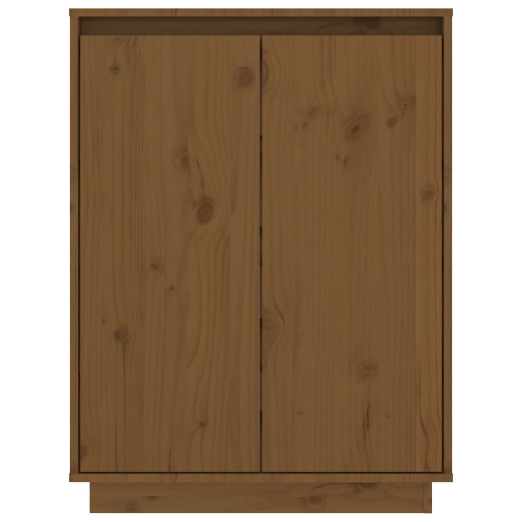 vidaXL Armario zapatero madera maciza de pino marrón miel 60x35x80 cm