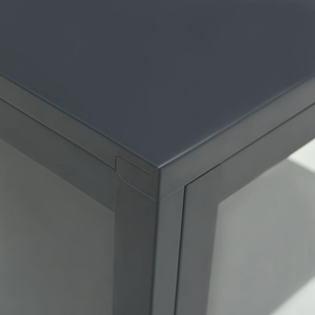 vidaXL Aparador de acero y vidrio gris antracita 38x35x70 cm